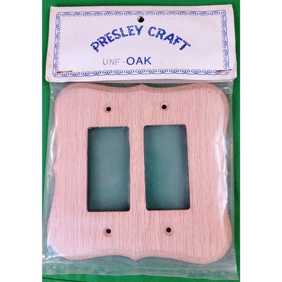 Presley Craft Unfinished Oak Wood Wall Plate Cover Double Rocker #82 USA - Picture 1 of 3